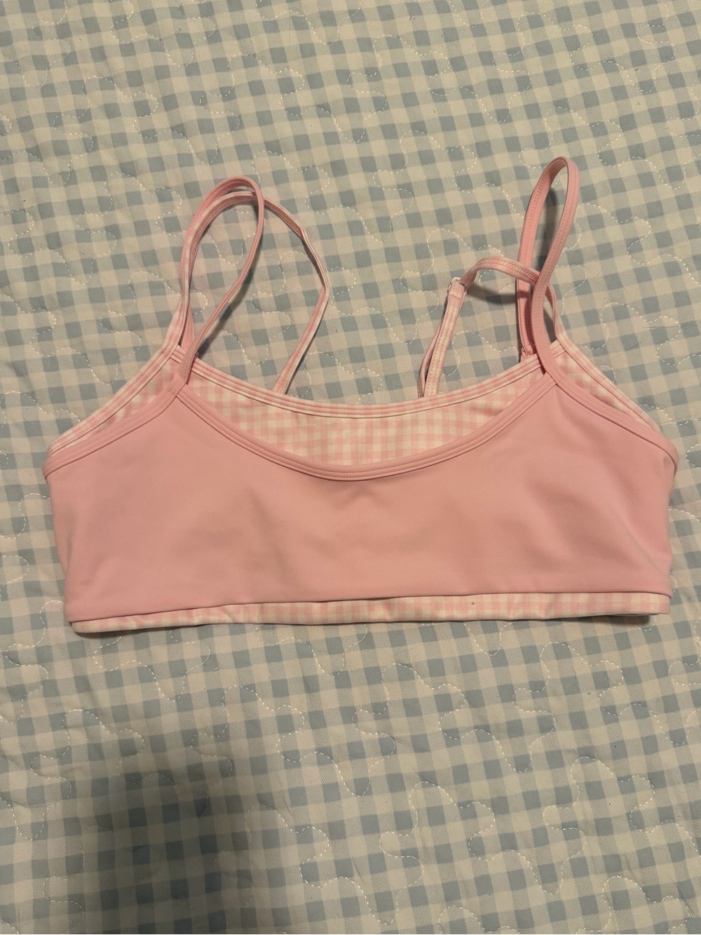 NWOT Liaison the label pink gingham layered bra